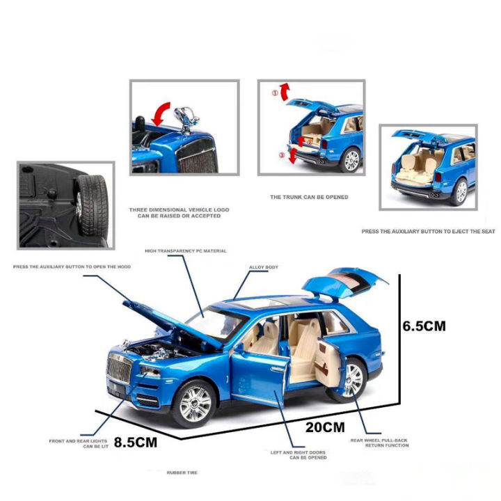 1-24-rolls-royce-cullinan-suv-อัลลอยรถรุ่นจำลองโลหะรถรุ่นแสงและเสียงดึงกลับรถเก็บเด็กของขวัญวันเกิด