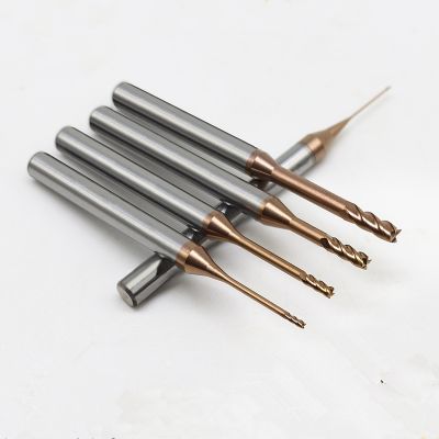 【LZ】 0.6MM 0.7MM 1MM 1.5MM 2MM 3MM 0.8MM 4MM HRC60 2/4Flutes CNC carbide Long neck Flat End Mills tungsten steel end mills cutters