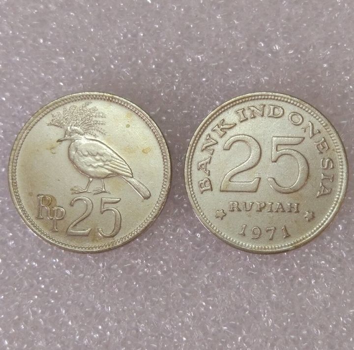 เพรียวบางอินโดนีเซีย25เหรียญเอเชียรูเปียห์เดิมไม่บ่อยนักรุ่นเหรียญที่ระลึก100% ปีจริงสุ่ม