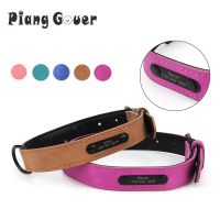 ✲▩▣ Custom Pet Collars Personalized Engraved PU Leather Dog Collar Name ID Tags For Small Medium Large Dogs Nameplate