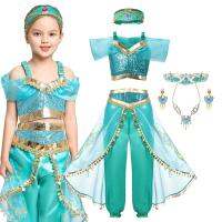 Girls Jasmine Dress Arabian Princess Costume Kids Birthday Party Christmas Fancy Dress Baby Jasmine Cosplay Costume 3 10 Years