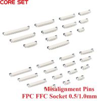 10Pcs FPC FFC Connector Socket Pitch 0.5mm 1.0mm 4/6/8/10/12/14 16/20/24/30/34/40/50 Pin Vertical Type Misalignment Pins Flat Wires  Leads Adapters