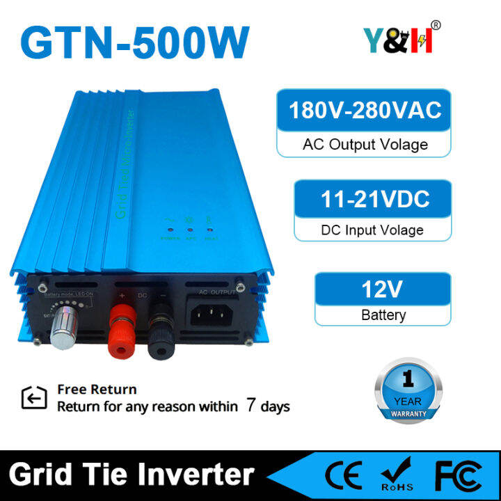 500W SOLAR GRID Tie Micro Inverter Pure Sine Wave MPPT 12V/24V Battery