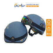 Mũ Bảo Hiểm Màu Xanh Họa Tiết Hình Xe Máy Thời Trang- B COLOR