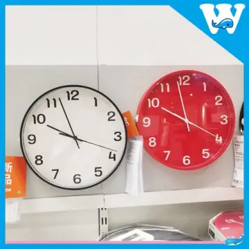 IKEA PLUTTIS Wall clock, low-voltage/black | IKEA Wall & table clocks |  Eachdaykart