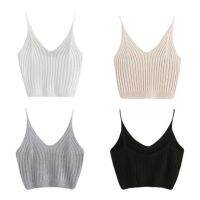 Fashion Women Summer Basic Tops Sexy Strappy Sleeveless Racerback Crop Top 2023 Female Casual Solid Color Ribbed Knit Short Vest