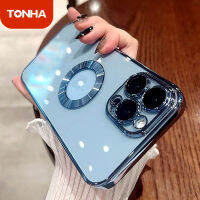 【พร้อมฟิล์มเลนส์】 Tonha CD Luxury Electroplating Frame รูโลโก้บางเฉียบแสดงเคสสำหรับ iPhone 13 Pro Max เคสโทรศัพท์กันกระแทก CD หายไป High Clear All Inclusive Soft TPU ฝาครอบป้องกันสำหรับ iPhone 13 12 Pro Max 12 11โปร11