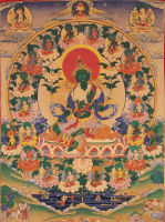 TODAY SALE Tara 21 Thangka ภาพวาดทิเบตและการแกะสลักทองด้วยรูปแบบการเพ้นท์มือ Thangka Nepal Buddha