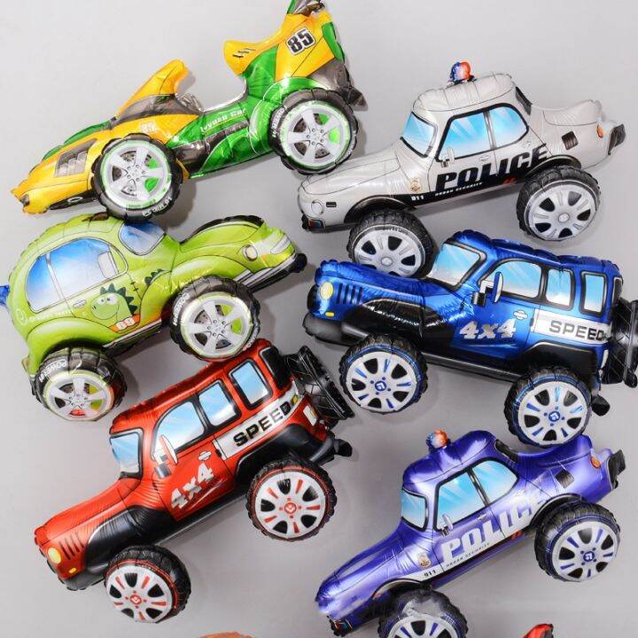 Stitching Cartoon Jeep Toy Balloons Happy Birthday Party Decor Kids