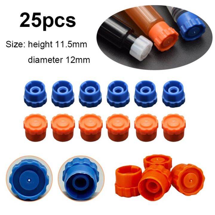 25pcs-luer-lock-syringe-torx-plug-screw-plastic-cylinder-plug-cover-precision-tip-liquid-dispenser-needle-gauge-round-plug-cap-colanders-food-strainer