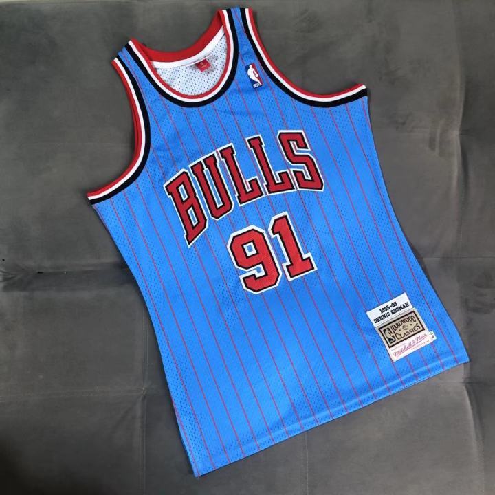 Mitchell & Ness Men's Chicago Bulls Dennis Rodman Pinstripe Swingman Jersey