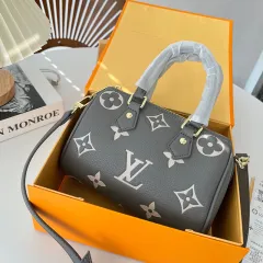 Gift Box Packaging] Original Louis Vuittⓞⓝˉ Women's Tote Bag Top Color  Changing Cowhide Shoulder Bag Large Capacity Fashion Shopping Bag32*28CM