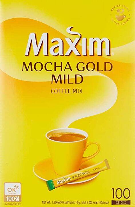 กาแฟเกาหลี-กาแฟแม็กซิม-maxim-mocha-gold-mild-coffee-mix-ขนาด12กรัม-1ซอง-ราคาต่อ5ซอง-และ10ซองนะคะ