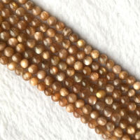 Wholesale Real Genuine Natural Gray Black Gold Sunstone Flash Light Round Loose Gemstone Ball Small Beads 6mm 15" 05615