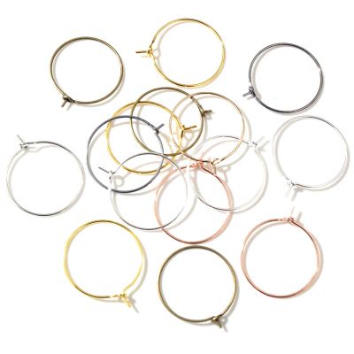 {LTATA temperament}50ชิ้น/ล็อต20 25 30 35มม. KC Gold Silver Plated Hoops ต่างหูวงกลมขนาดใหญ่หู Hoops ต่างหูสายสำหรับเครื่องประดับ DIY ทำอุปกรณ์