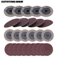 25Pcs 50mm 2 Sanding Disc For Roloc 60 80 100 120 Grit Sander Pad Abrasive Tools Woodworking Finishing Rotary Tool Accessories