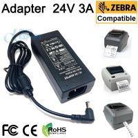 อะแดปเตอร์ เครืองพิมพ์ บาร์ โค้ด zebra  AC / DC 24V 3A (72W) Adapter Power Supply for Zebra  GK420D GX420D GK420T GX420T GC420T GX430T ZP550 ZP450 GT810 HC100 Label Printer Power Supply