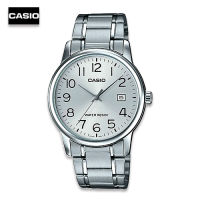 Velashop นาฬิกาข้อมือผู้ชาย Casio Standard สายแสตนเลส รุ่น MTP-V002D-7BUDF MTP-V002D-7B MTP-V002D - สีเงิน