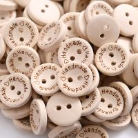 50pcs 2 Holes Natural Wooden Buttons for Clothes Decorative Button Diy Handmade 2 Eyelets Bottons Sewing Accessories3 Haberdashery