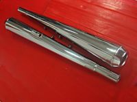 HONDA CB175 CB175K K3 - K7 EXHAUST MUFFLER (1 PAIR) MEGAPHONE STYLE "CHROME" SET #ท่อไอเสีย ท่อคู่