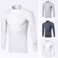 Golf Gear Golf ice silk long-sleeved sun protection base layer breathable sweat-wicking elastic tight-fitting lightweight anti-UV mens T-shirt