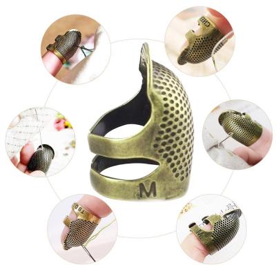 Thimble Machine Sewing Collar Thimble Finger Sleeve Hoop Thimble Thimble Metal Adjustable Household Copper X3Q7