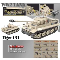 1018pcs TIGER 131 Military Tank Building Blocks WW2 Heavy Tanks Bricks Set Weapons Soldiers Models Kids DIY Toys Children Gifts