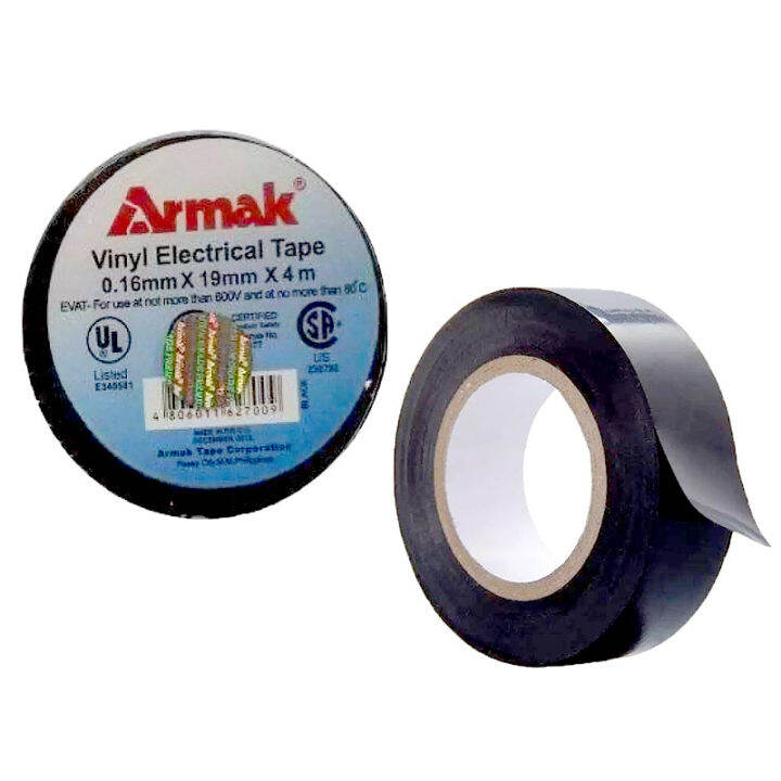 Armak Vinyl Electrical Tape Black 0.16mm X 19mm SOLD BY 10'S (4m, 8m ...