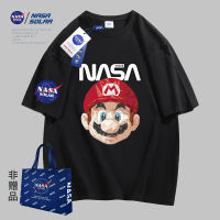 Nasa เสื้อยืดแขนสั้นลำลองแบบใหม่ฤดูร้อนเสื้อยืดผ้าฝ้ายแท้แมทช์ลุคง่ายแบรนด์แฟชั่นมีสไตล์คู่รักแขนสั้น