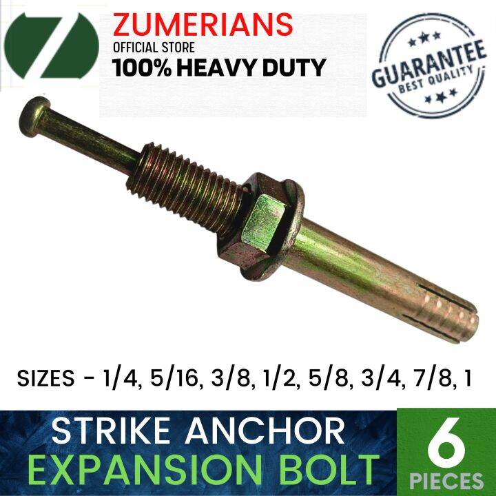 Strike Anchor Expansion Bolt SIZES 3/4,7/8,1" from Zumerians 6 pcs