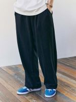 [FLMNT] One Tuck Wide Sweatpants - Black