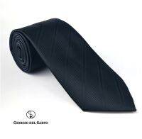 Giorgio Del Sarto Necktie 8.5 cm Black with Fabric Texture เนคไทสีดำมีเท็กเจอร์