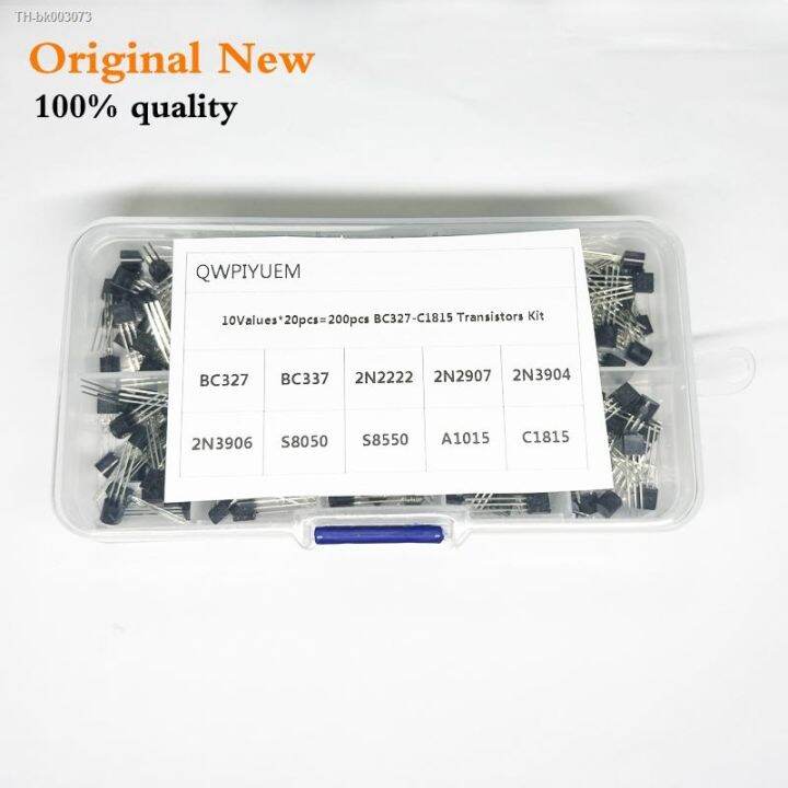 transistor-assortment-kit-10value-200pcs-bc337-bc327-2n2222-2n2907-2n3904-2n3906-s8050-s8550-a1015-c1815transistors-box-pack