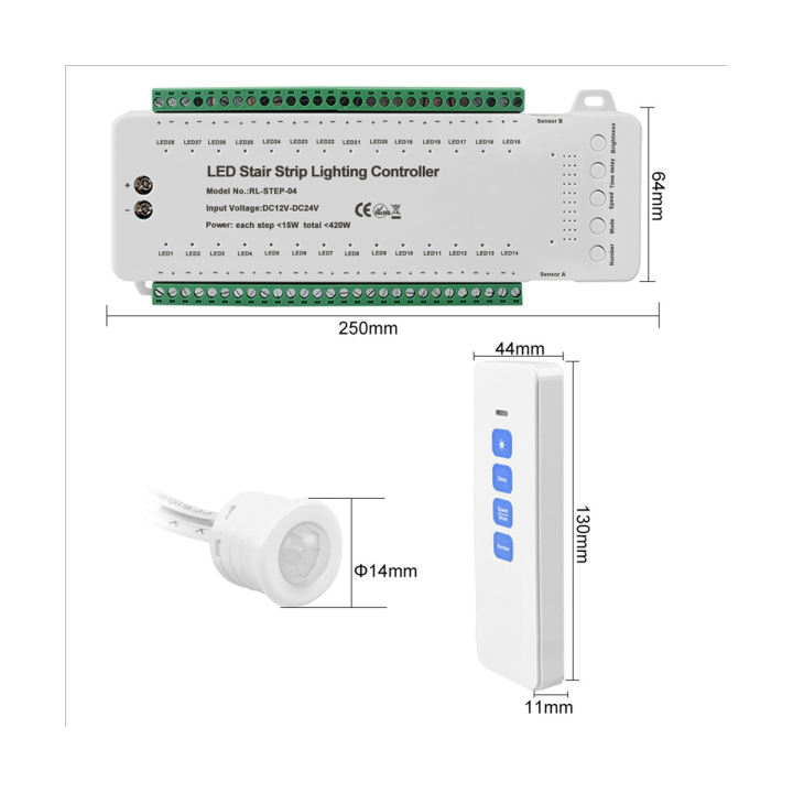 28ch-intelligent-sensor-stair-light-controller-dc12v-dc24v-stair-step-light-controller-led-strip-dimmer