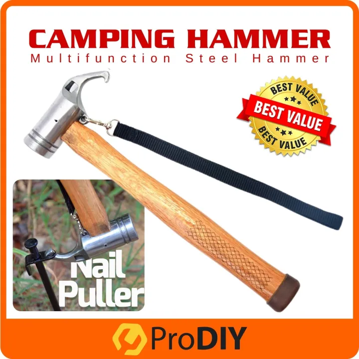 Multifunction Camping Steel Hammer Heavy Duty MultiPurpose Tent Peg