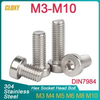 2-50 PCS M3 m4 m5 m6 m8 m10 DIN7984 Stainless Steel and steel with black hexagon hex socket thin short low cap head screw