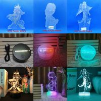 ❀▪ Genshin Impact Tartaglia Souvenir Night Light Anime Bedroom Desk Decor Lamp 16 Colors Base And Acrylic Board Are Sold Separately