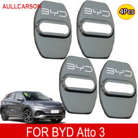 สำหรับ BYD ATTO 3 EV 2022 2023รถประตูล็อคฝาครอบสัญลักษณ์กรณีสแตนเลสฟิล์มภายใน Trim Antirust อุปกรณ์เสริม4PCS