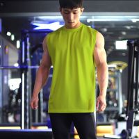 2023 High quality new style summer sleeveless t-shirt male brother muscle sports vest fitness loose breathable quick-drying large size iron training suit