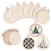 20pcs Christmas Decoration Wood Pendant Blank Wooden Tags Xmas Tree Decor Drop Ornaments 2022 Noel Navidad for Home Decor Natal