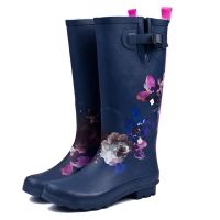 Woman Waterproof Rain Boots Women SpringAutumn Rainboots Print Female Knee-High Boots Non-Slip Fashion Casual Shoes galoshes