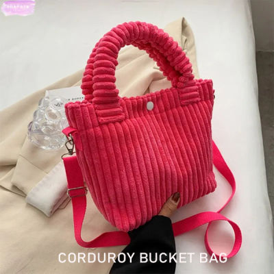 Corduroy Bucket Bag New Plush Messenger Bag Cute Fluffy Tote Bag