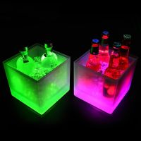 Champagne Transparent Colorful Luminous Ice Bucket Led Wine Barrel Party Home Bar Wine Cabinet Color Change Whisky Barrel