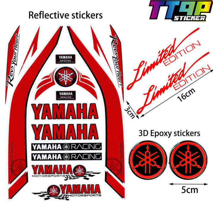 1 Set Yamaha Reflective Sticker YAMAHA 3D Gel Motorcycle Logo Decal
