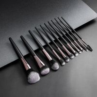 11pcs Makeup Brushes Premium Synthetic Hair Power Eyebrow Lip Blusher EyeShadow Cosmetic Make Up Brush Set Tools Classic Black Makeup Brushes Sets