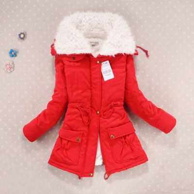 Women Winter Jacket Thicken Hooded Long Down Jacket Women Coat Slim Fit Hair Collar Cotton-Padded Clothes Coat Women Down Coats