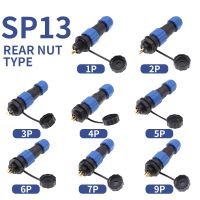 IP68 Waterproof Aviation Plug Socket Sp13 Industrial Connector Male And Female Butt Nut Flange 1/2/3/4/5/6/7/9 pin Rear Nut