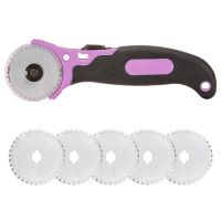 45mm Rotary Cutter Included 5 pieces Crochet Edge Skip Blades Perforated Rotary Replacement Blades for Paper Perforating Fleece Rotary Tool Parts  Acc