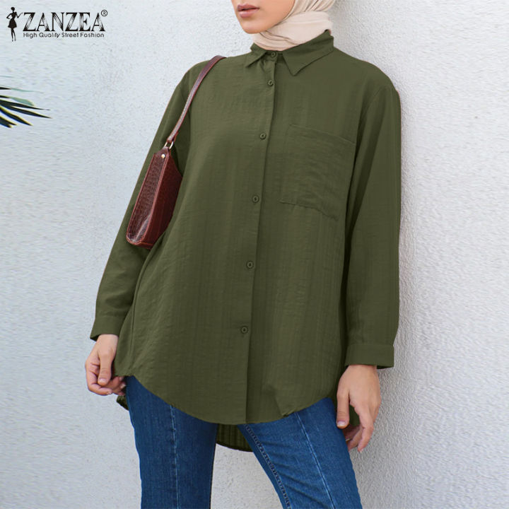 สินค้ามาใหม่-จัดส่งฟรี-fancystyle-zanzea-เสื้อเปิดคอเสื้อแขนยาว-เสื้อหนามุสลิมผู้หญิง