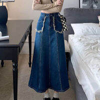 Vintage Button Zipper Patchwork Burrs Pocket Large Size S-5XL Wrapper Hip Mid Length Skirt Summer Women Loose Elegant Skirts Y2K